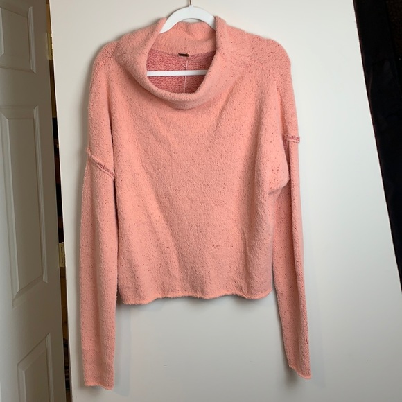 NEW Free People San Vicente Cotton Pullover in CHERRY PEACH COMBO - Picture 2 of 7